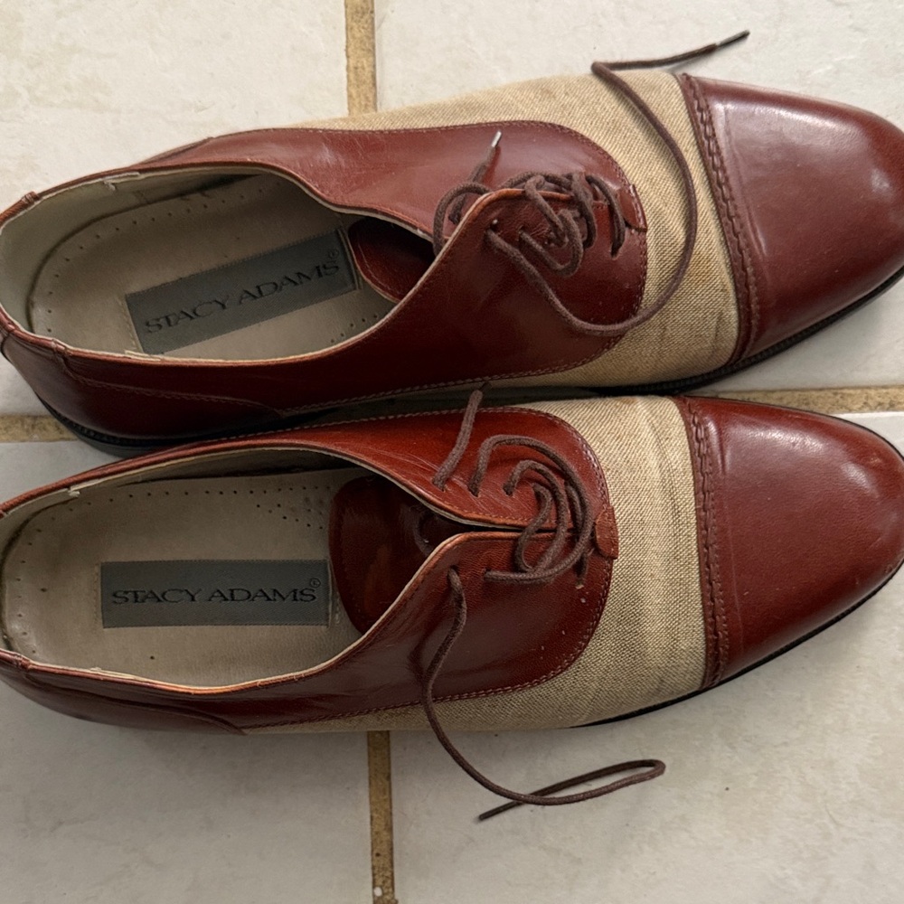 Stacy Adams Men's Leather and Canvas Oxfords